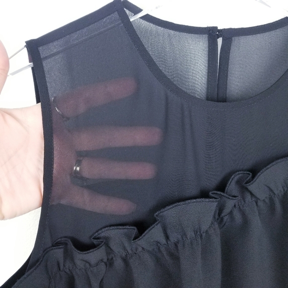 Halogen Black Sleeveless Ruffle Top Blouse - Picture 8 of 8